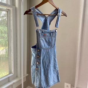 Vintage denim overall shorts size small